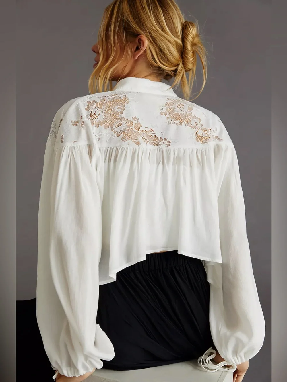 Anthropologie Maeve Cropped Lace Shrug OZ